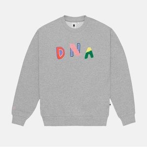 BTS Sweatshirt Adult Medium Gray Crewneck DNA Pop Up House of Korea RARE